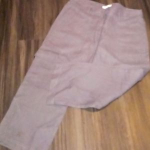EILEEN FISHER Gray Organic Linen Capri Pants